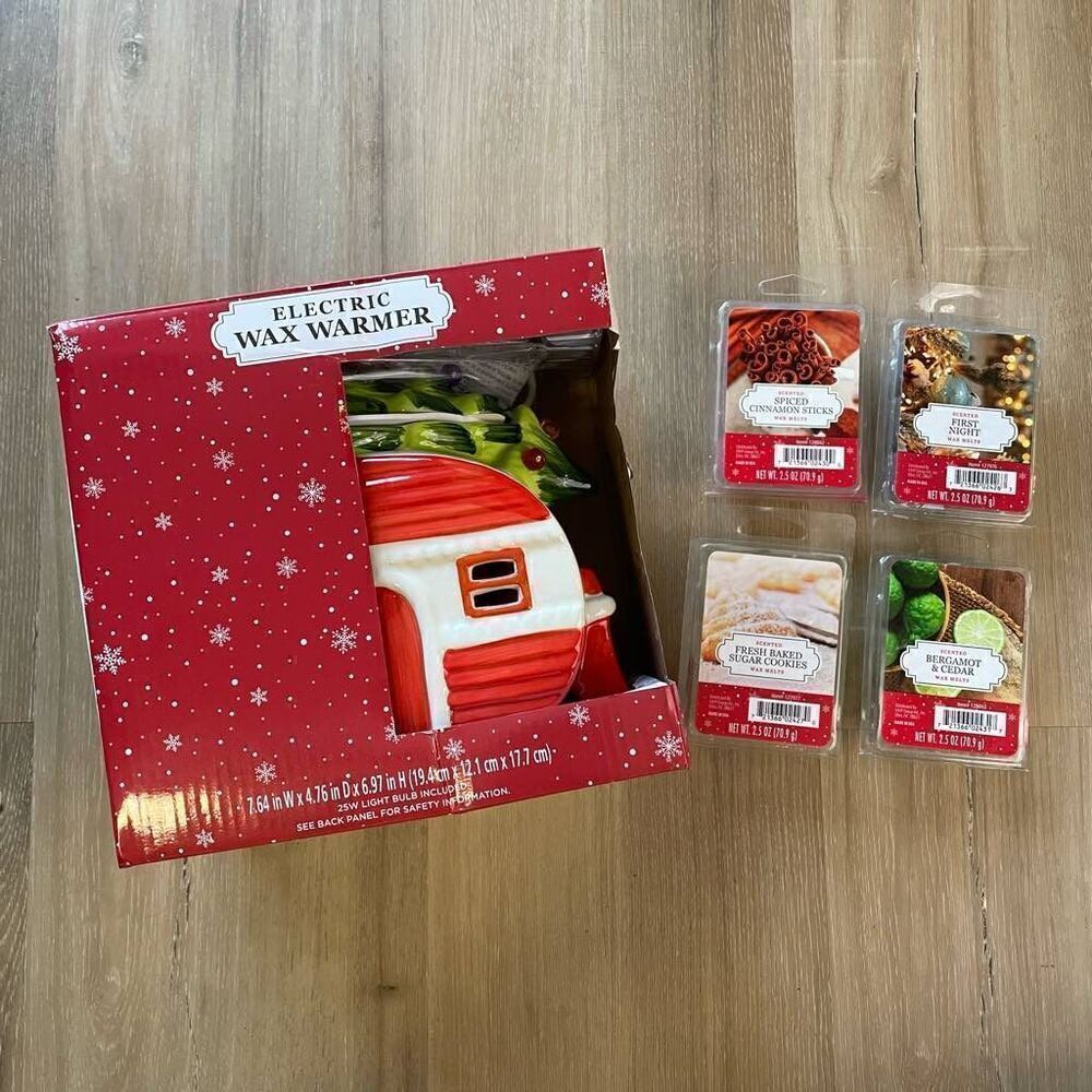 Holiday Time Camper Electric Wax Warmer and Wax Melts Bundle New